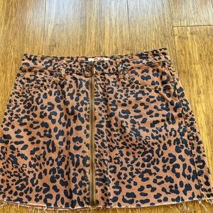 We The Free Leopard Zip-Front Mini Skirt - Brown & Black